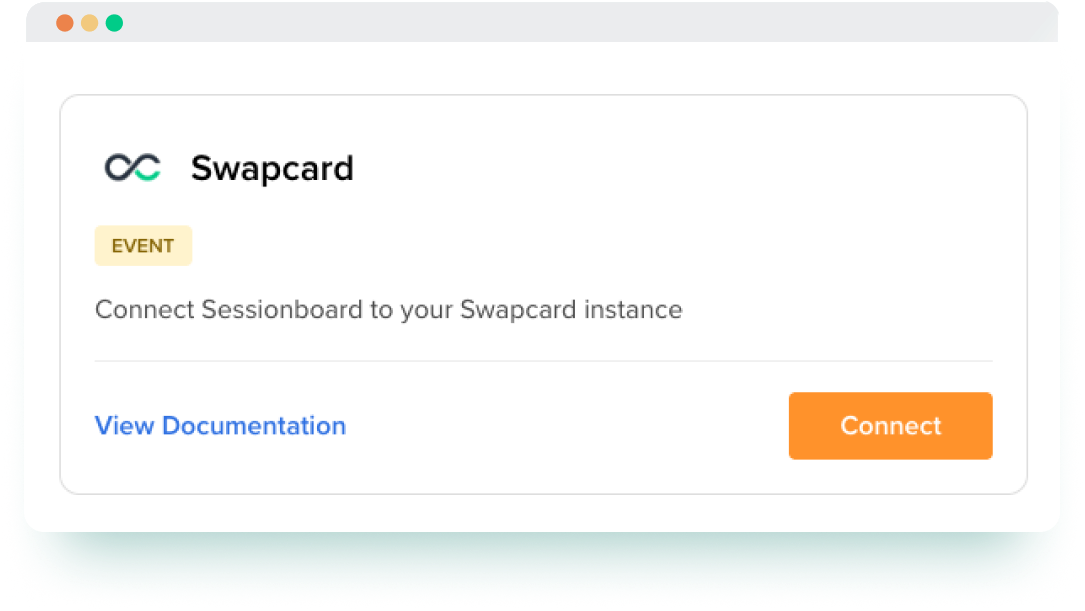 Sessionboard integration available in Swapcard, allowing organizers to connect SessionBoard to their Swapcard event