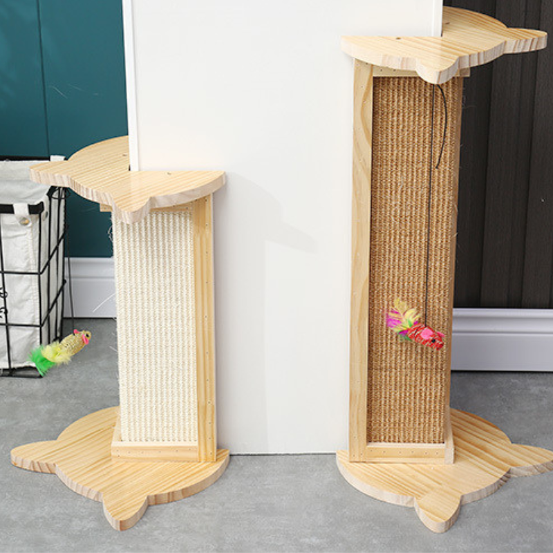 Solid wood cat scratcher