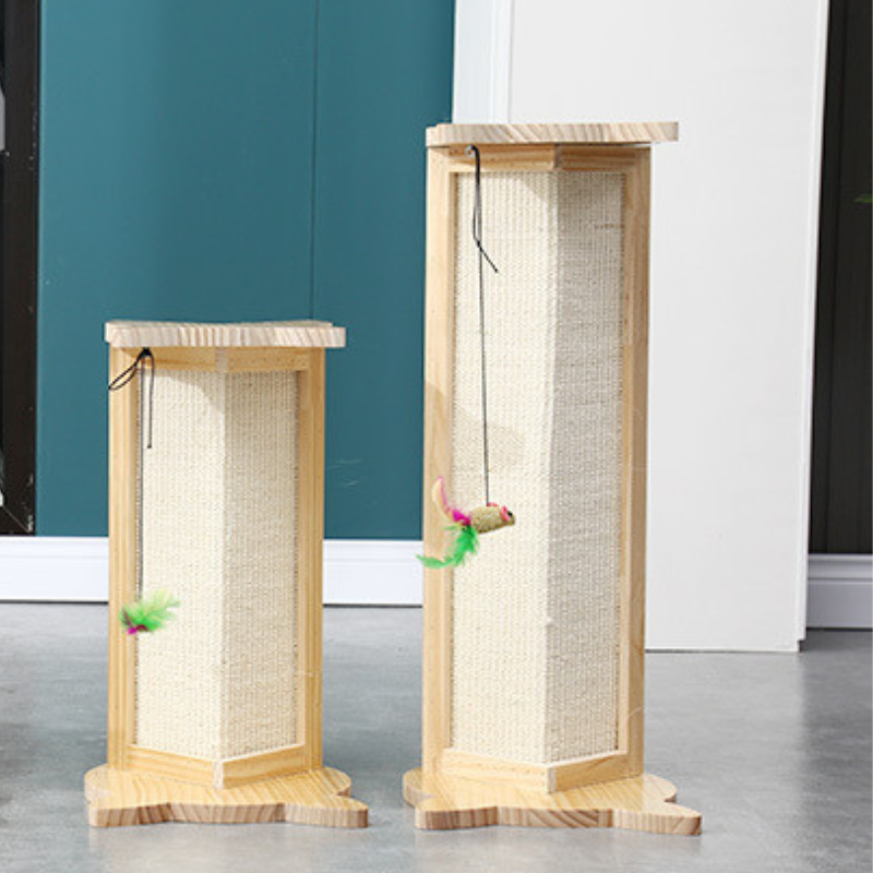 Solid wood cat scratcher