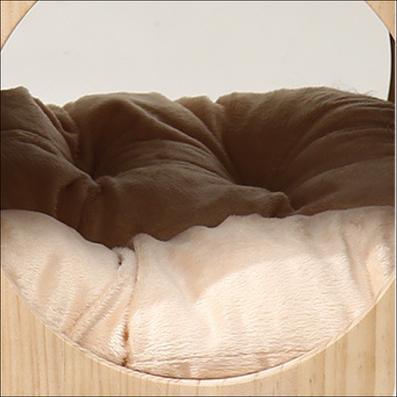 Solid wood cat house with the scratcher