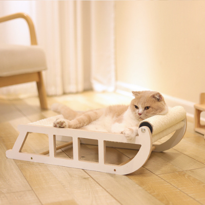 Sled shade solid wood cat bed