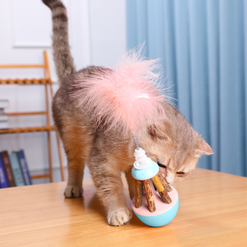 Feather tumbler cat toy