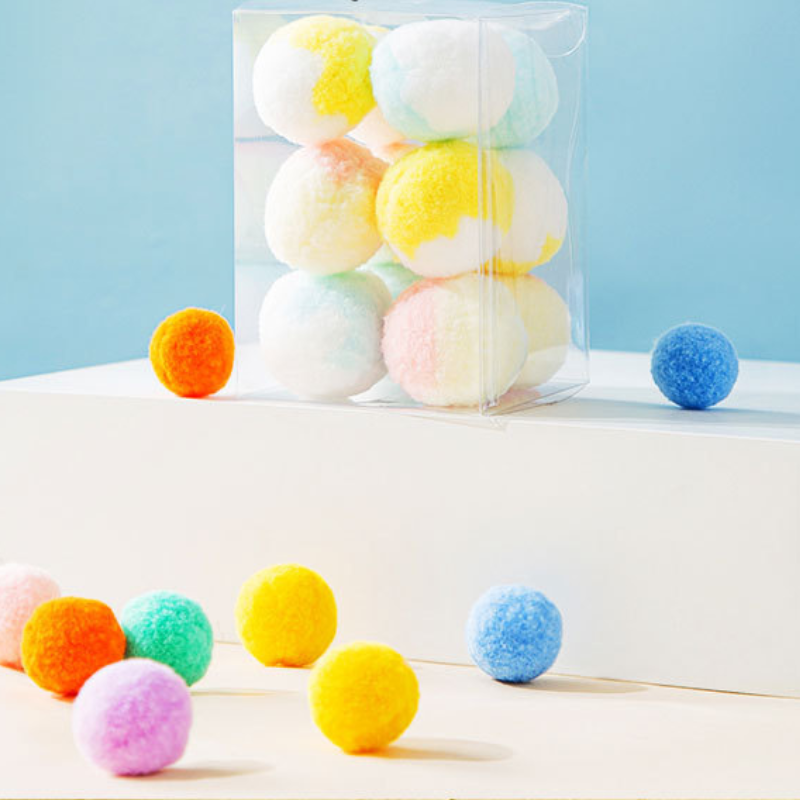 Double-color furry ball cat toy