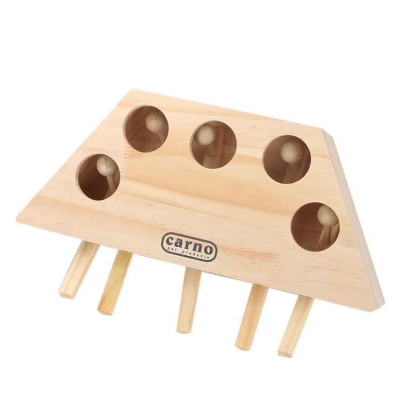 wooden whack-a-mole cat toy