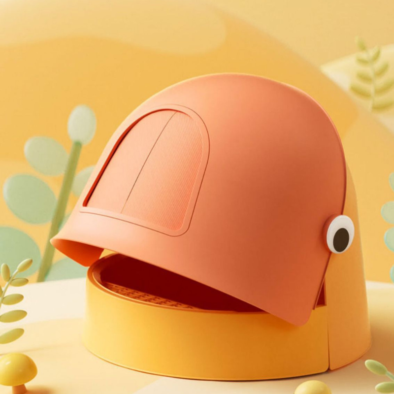 Cute duck shape fully enclosed cat litter box