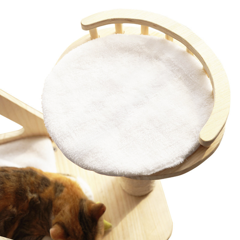 Solid wood medium-size cat tree