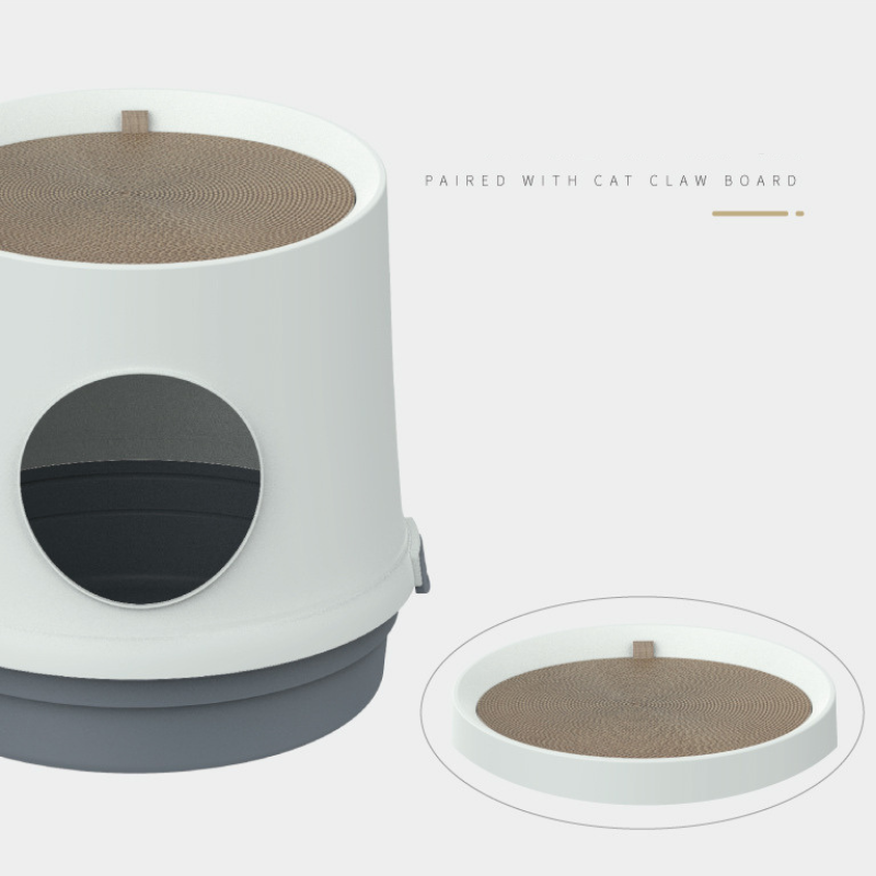 Large enclosed tree hole cat litter box