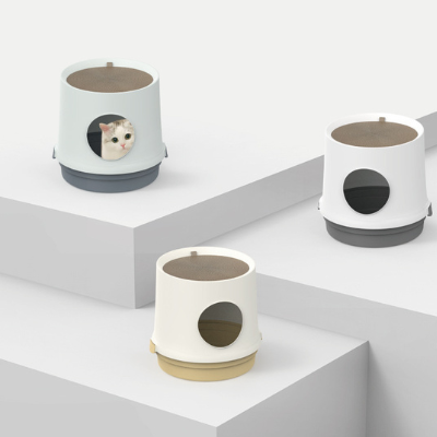 Large enclosed tree hole cat litter box