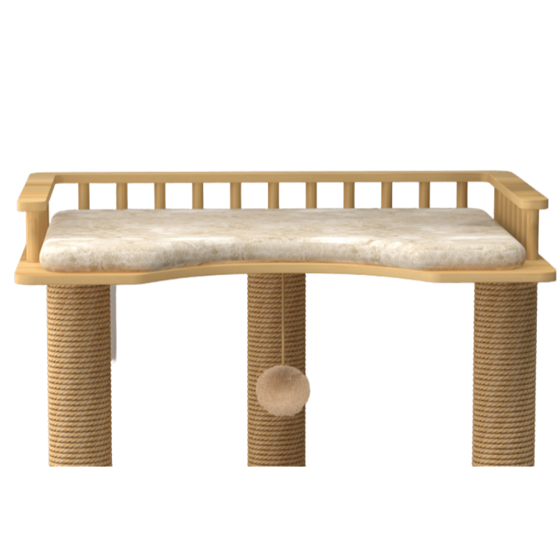 Double Layer Solid Wood Cat Tree 