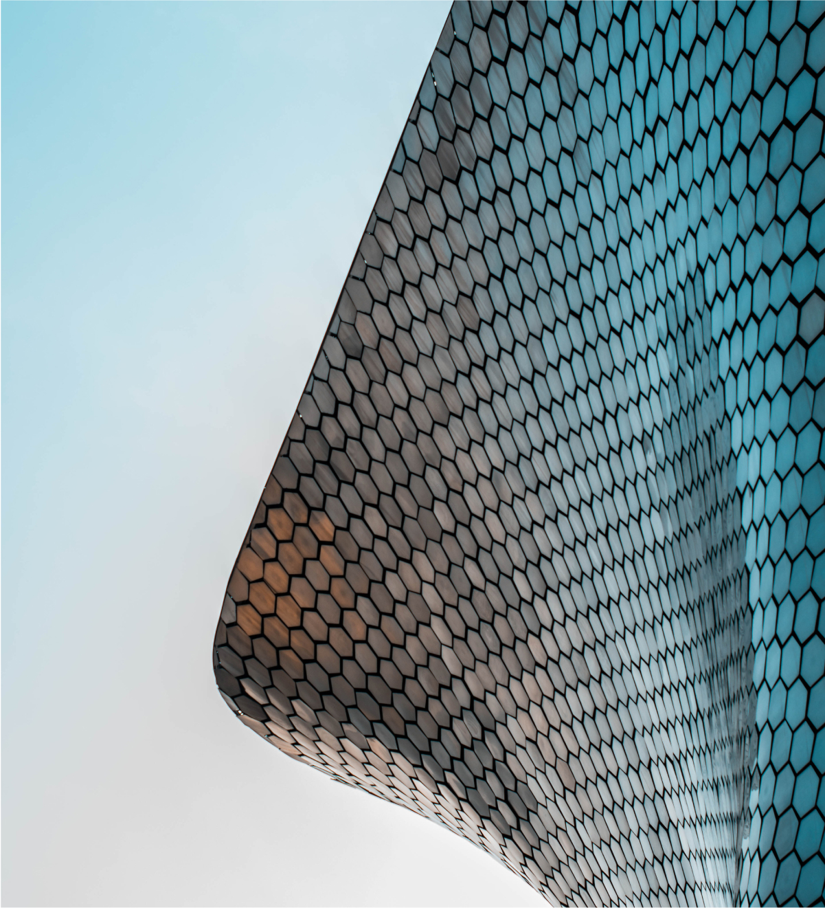 Honeycomb glass building
