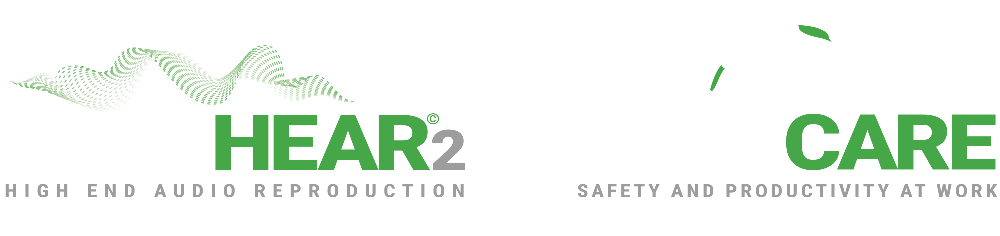 Logotyper för Sordin Hear2 och Sordin Care.