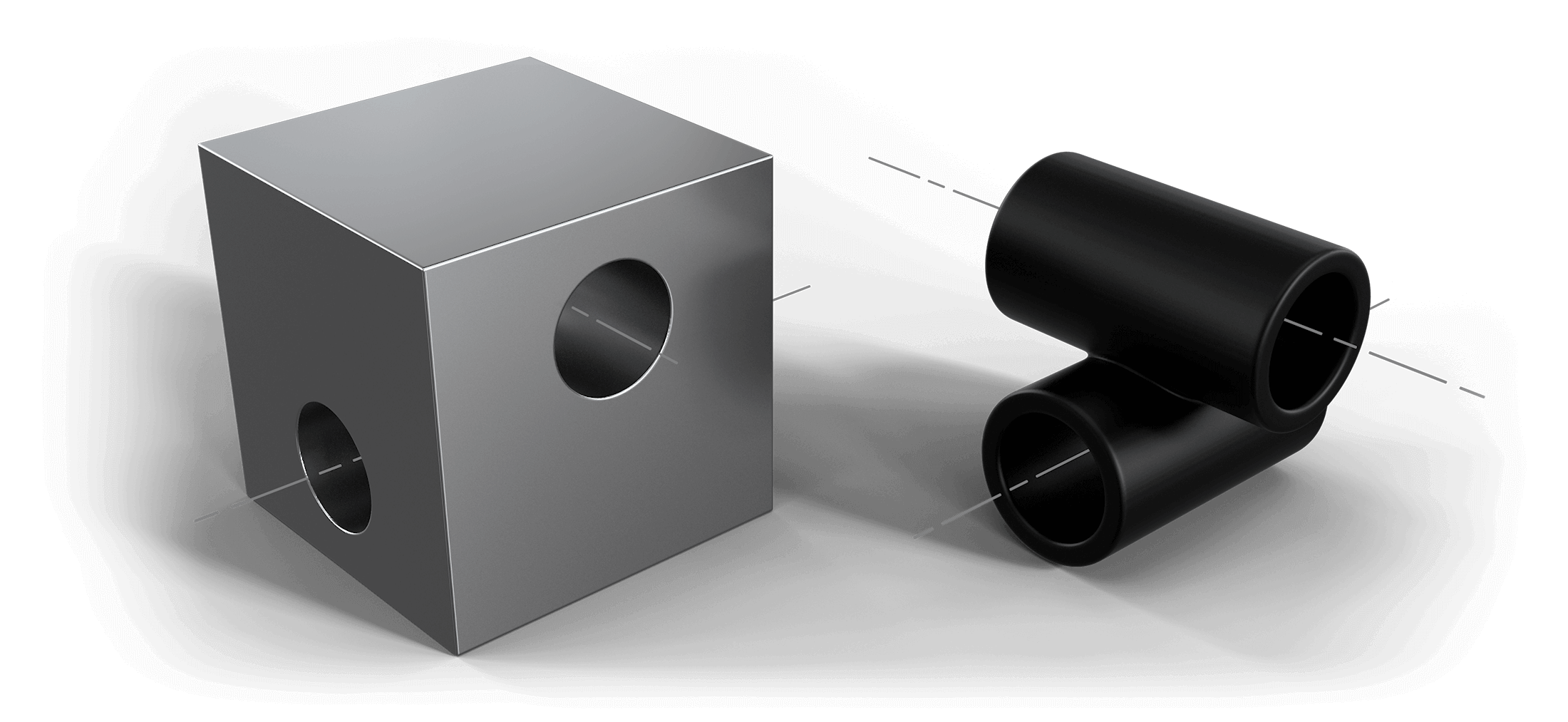 En illustration som exemplifierar att polymerer är lättare än metall och möjliggör nättare konstruktioner.