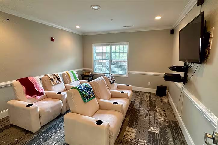 senior care home movie theater room