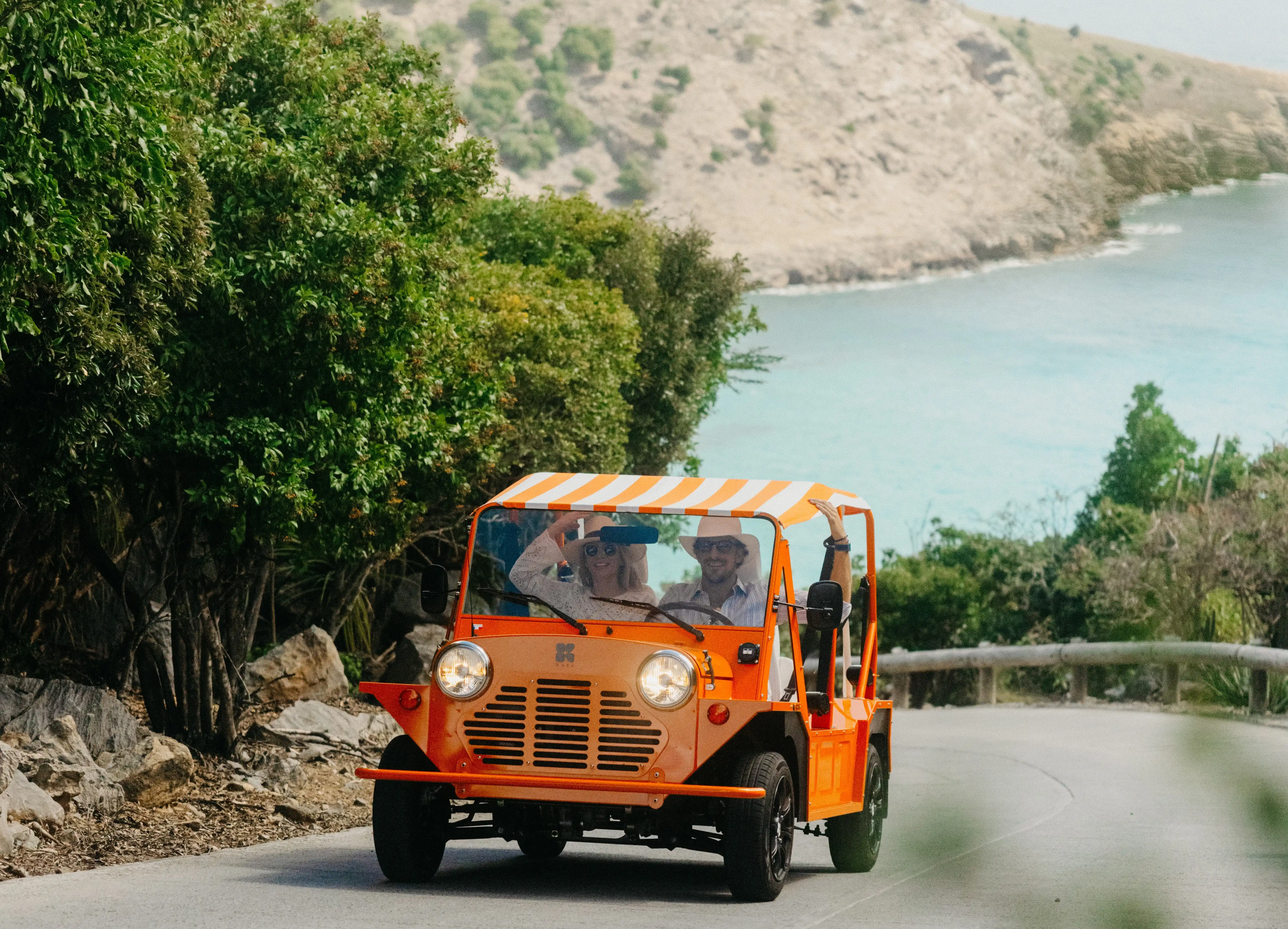 Kate Electric Mini Moke Beach Car at Saint-Barthelemy Car for Island