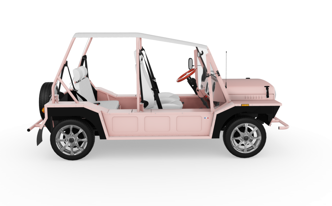 Kate Beach Car Used pink mini moke
