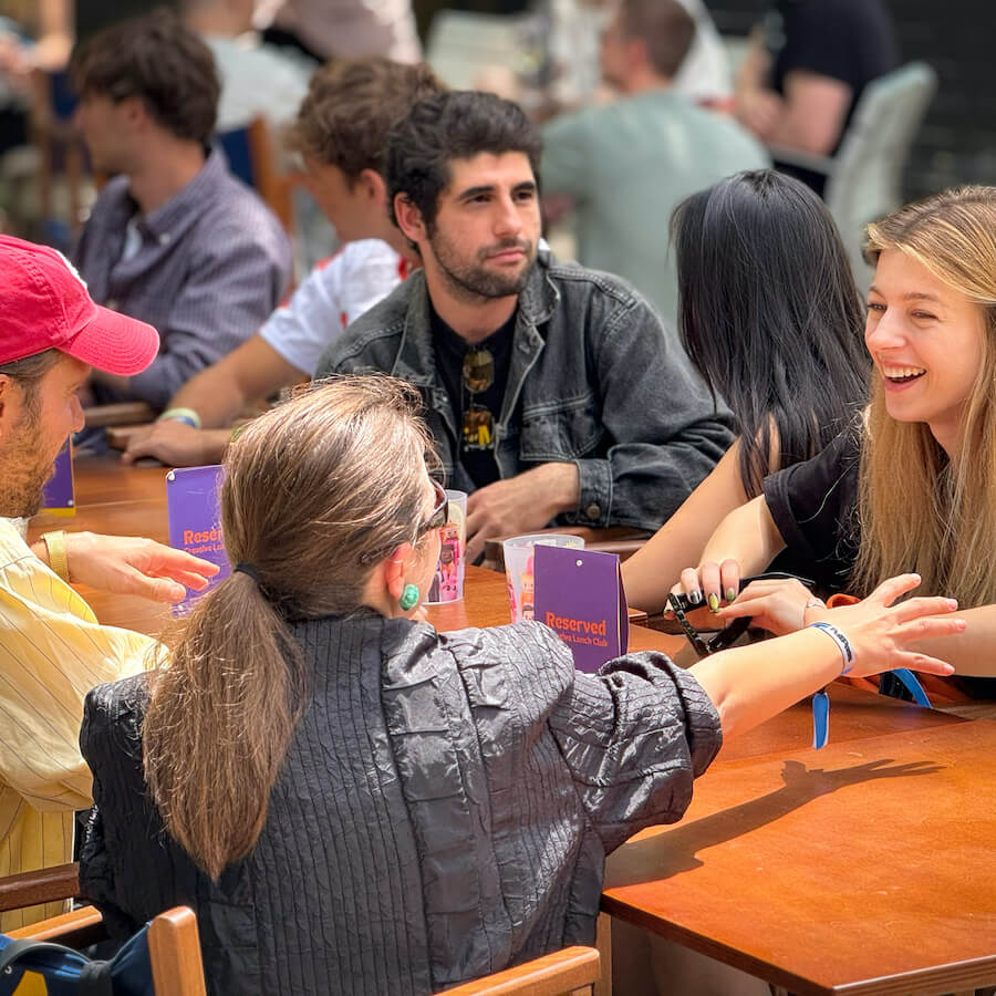 Creatives having lunch together