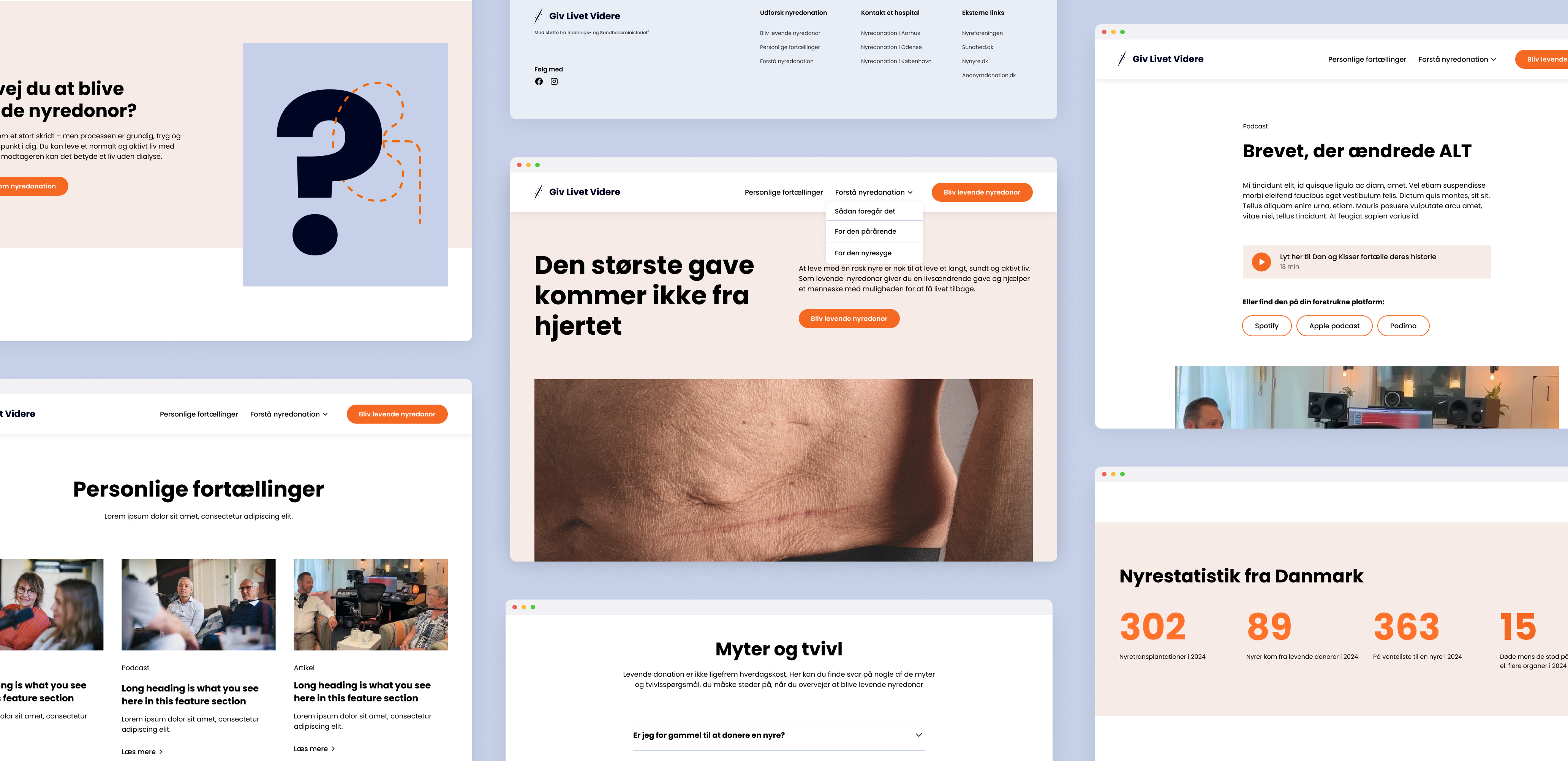 Desktop overview of givlivetvidere.dk