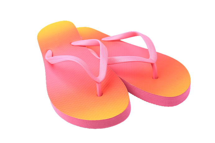 Zomerse roze-oranje teenslippers met zacht kleurverloop