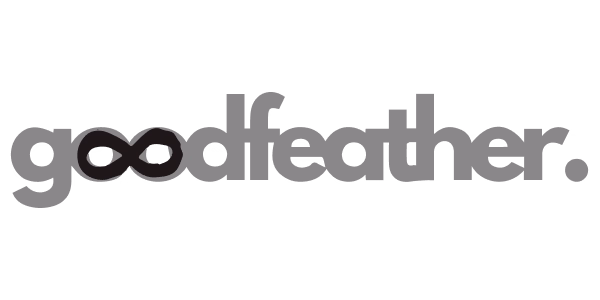The Goodfeather logo featuring an infinity-style double ‘o’, symbolizing creative collaboration with ThorneLabs.