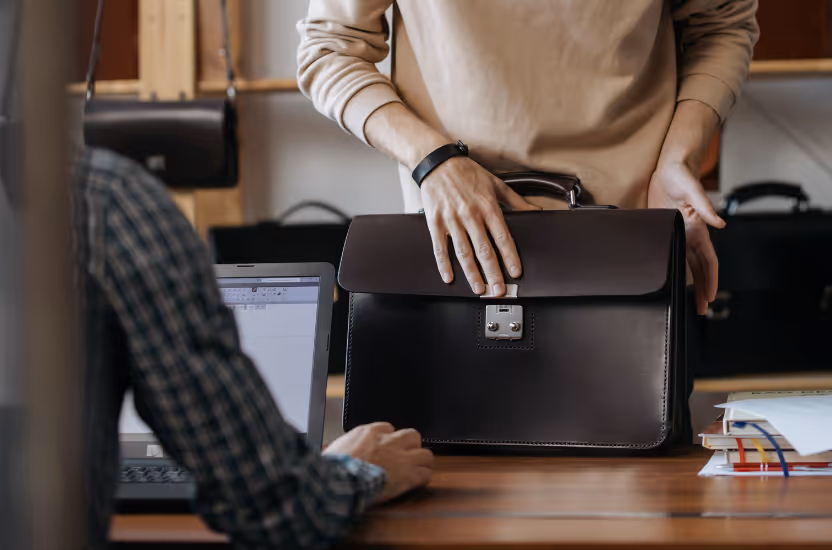 Man holding a briefcase