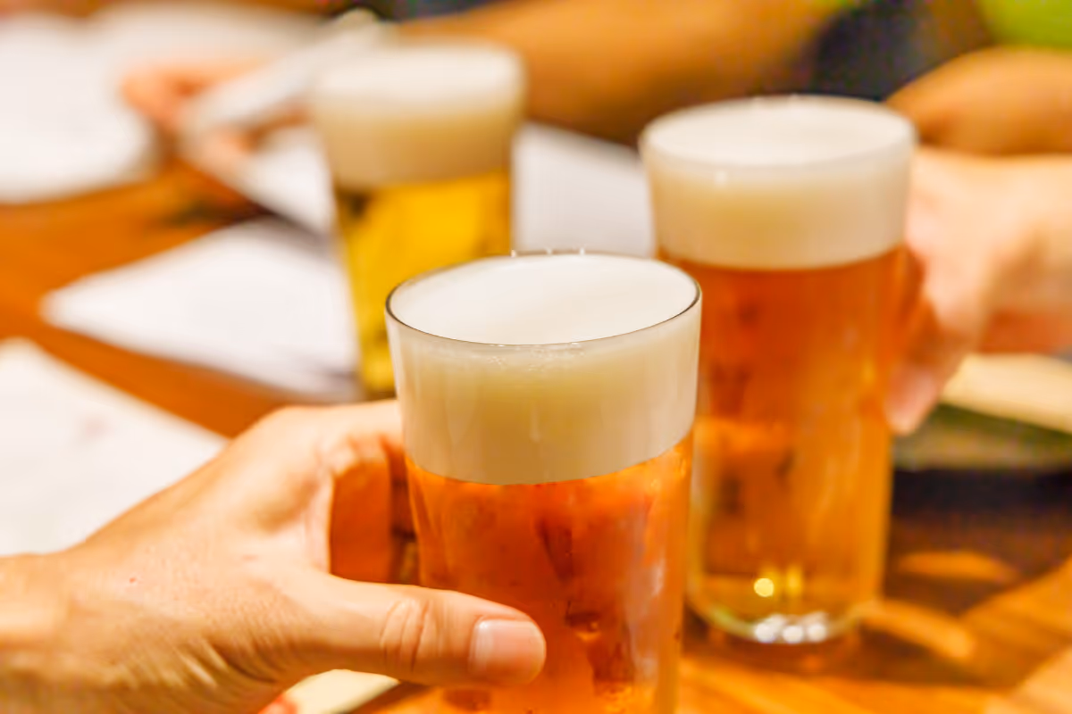 Beers at a table