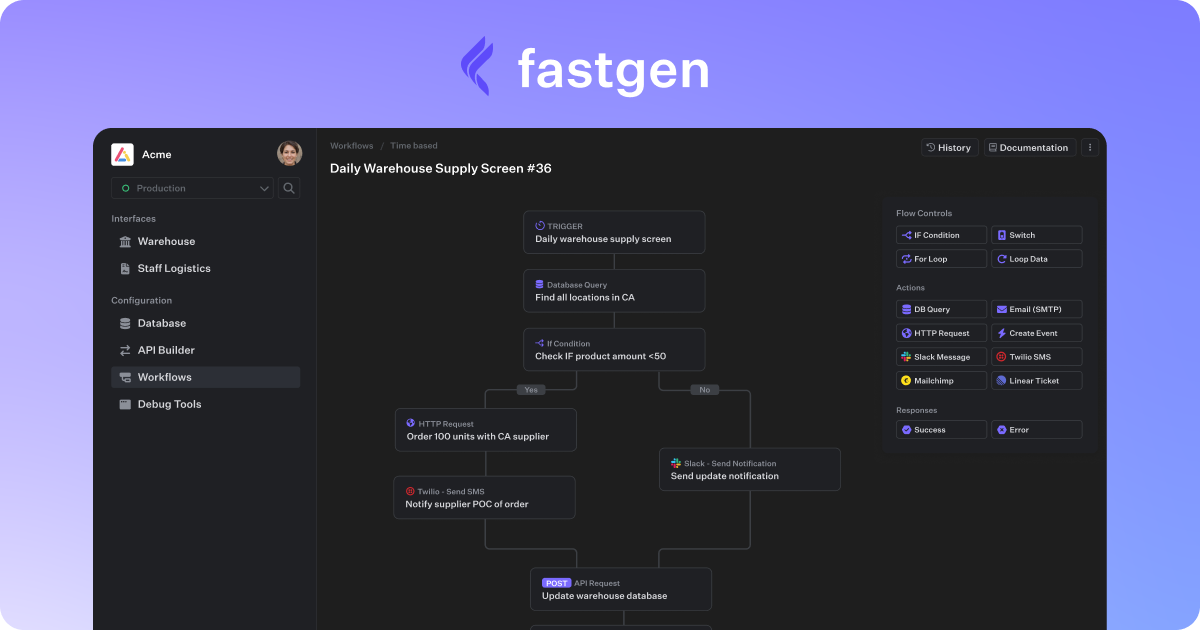 Fastgen - Build scalable backends and automations logo