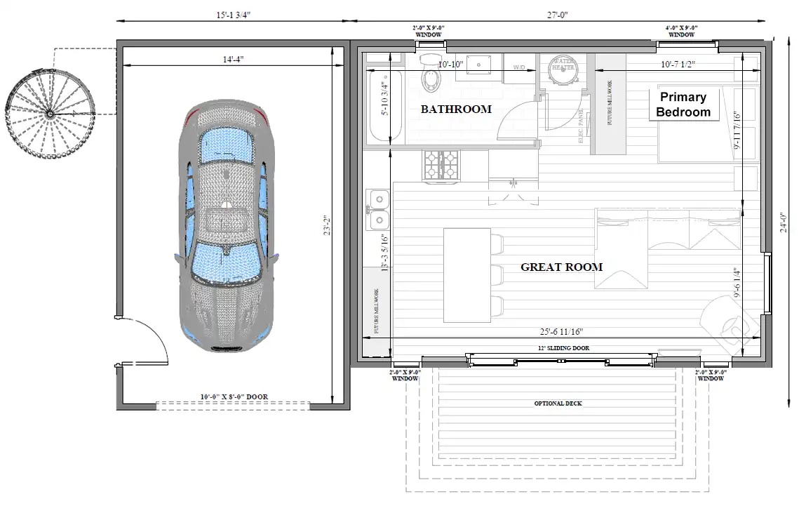 The Stanford + Garage + Bonavista Left One Bedroom Floorplan