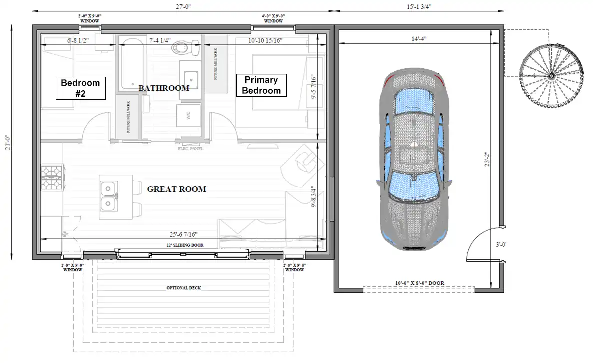 The Stanford + Garage + Bonavista Right Two Bedroom Floorplan