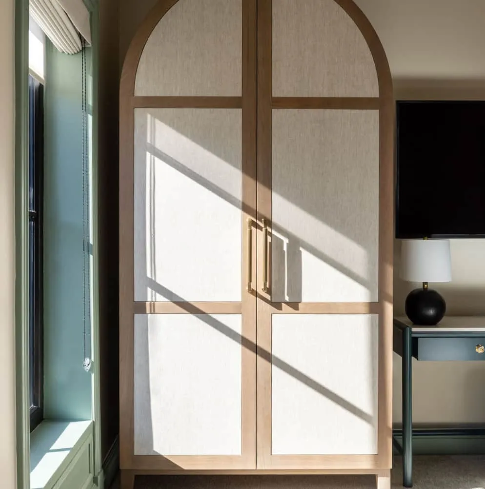 Wardrobe furniture hit by sunlight