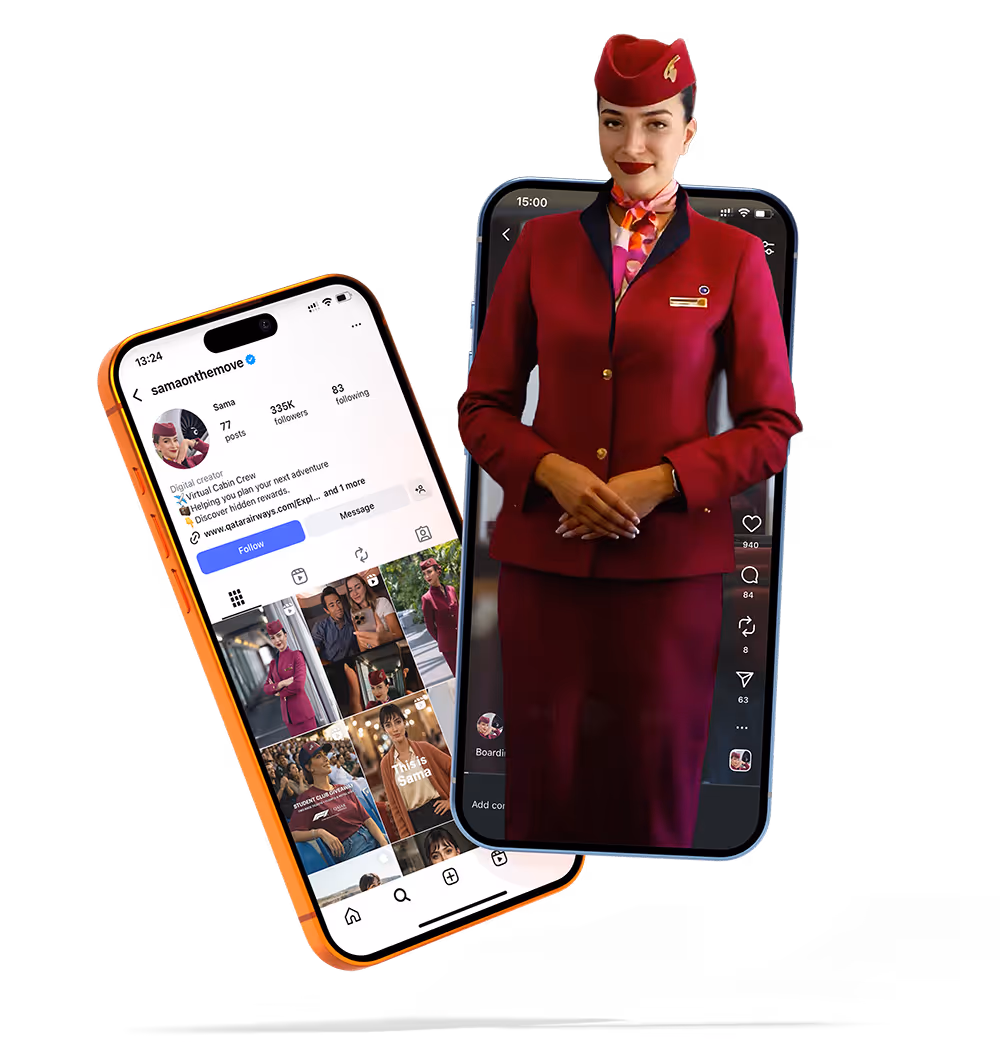 Sama from Qatar Airways was built and delivered by UneeQ Studio.