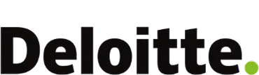 Deloitte company logo with a green dot at the end of the text.