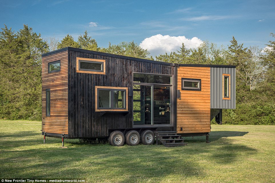 Each of the tiny properties features two bedrooms and can be easily towed to a new location if necessary