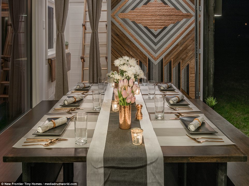 Despite tiny size, it is possible to host a dinner party for six people within the confines of the diminutive home 