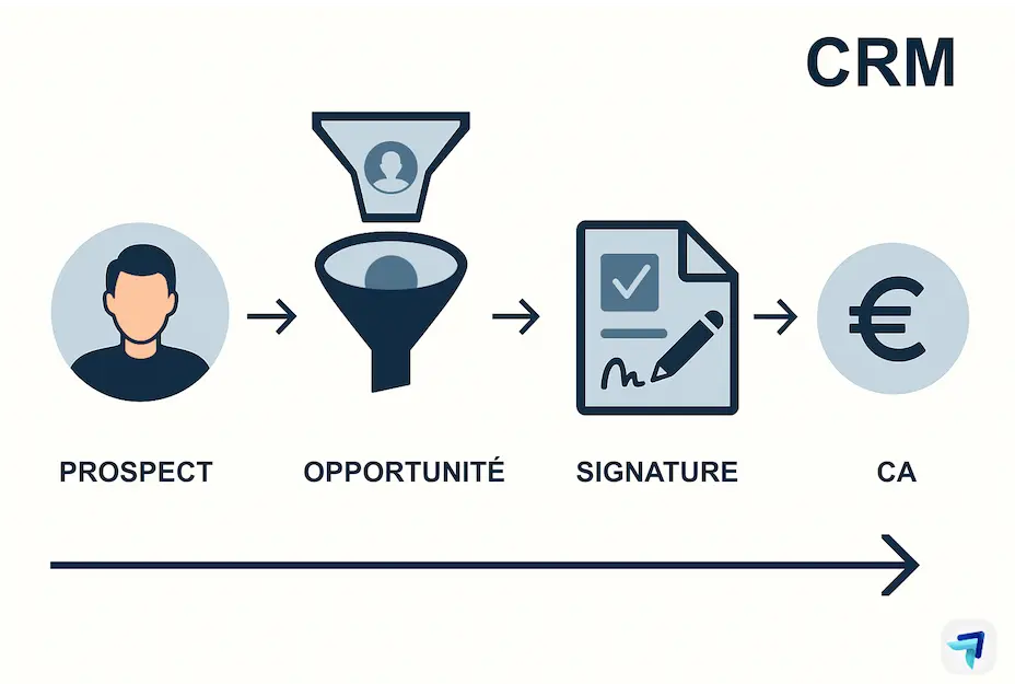 Exemple de pipeline commercial suivi dans un CRM