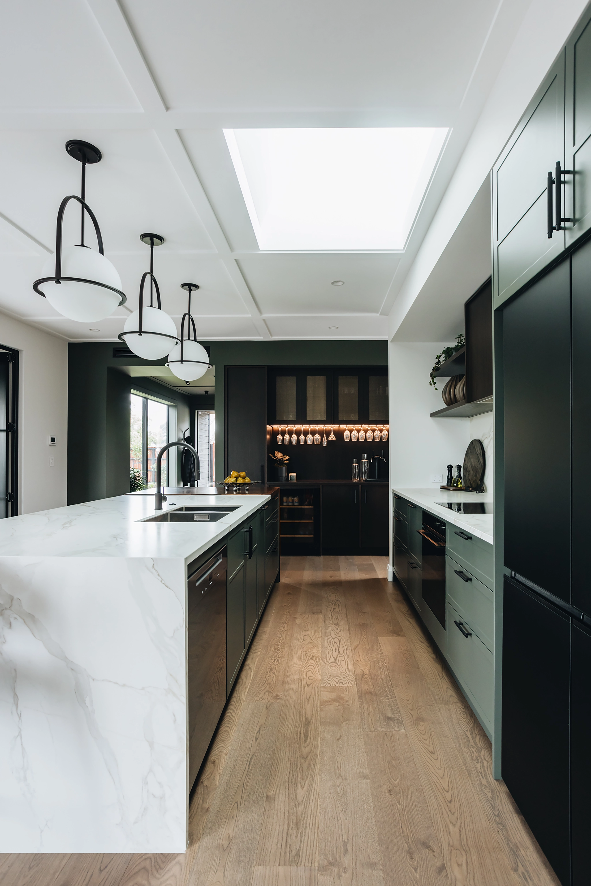 plank wooden floors for open kitchen areas