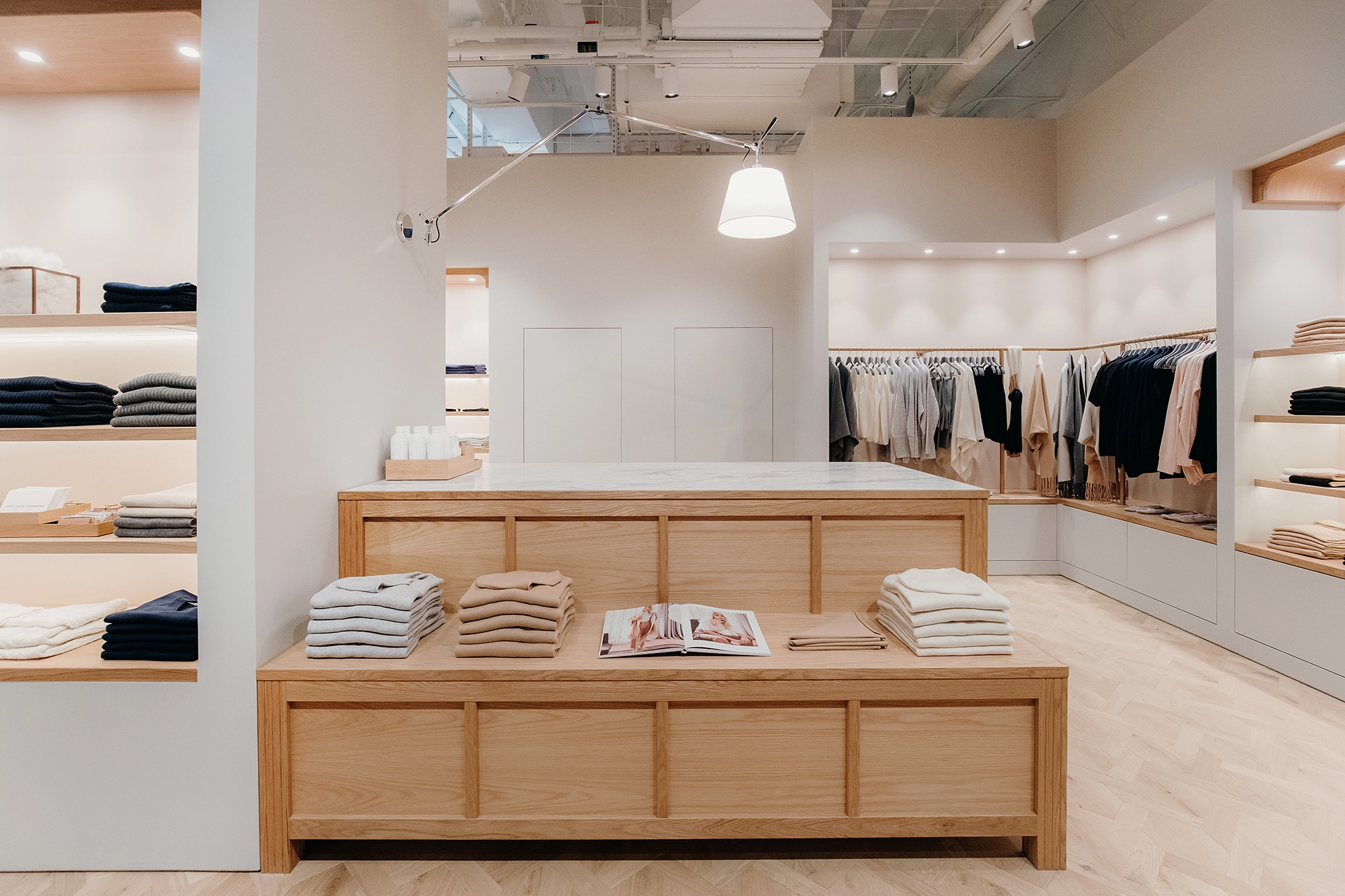 natural oak timber flooring in the Elle + Riley Auckland Retail Store