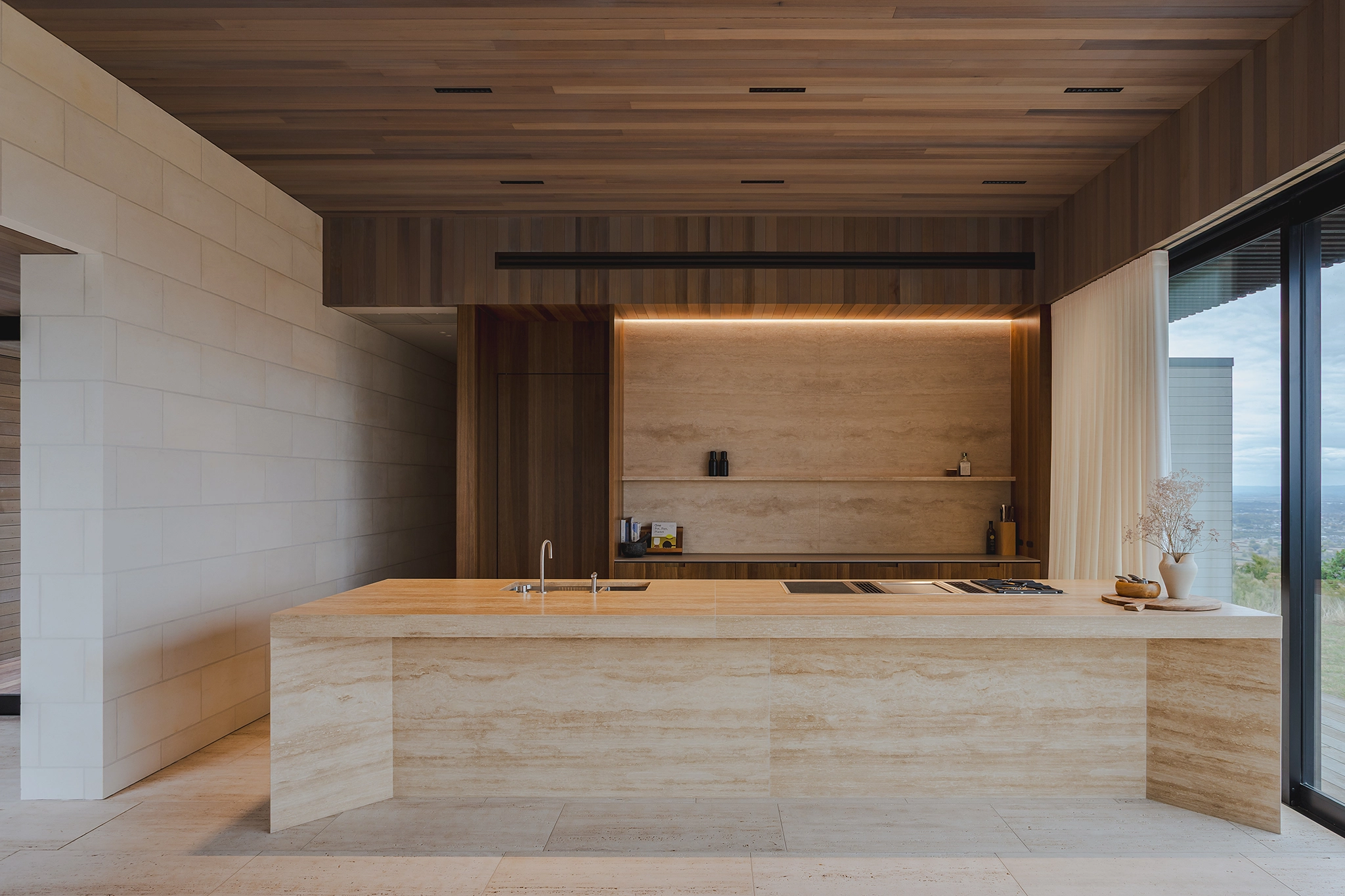Smoked oak veneer kitchen cabinetry
