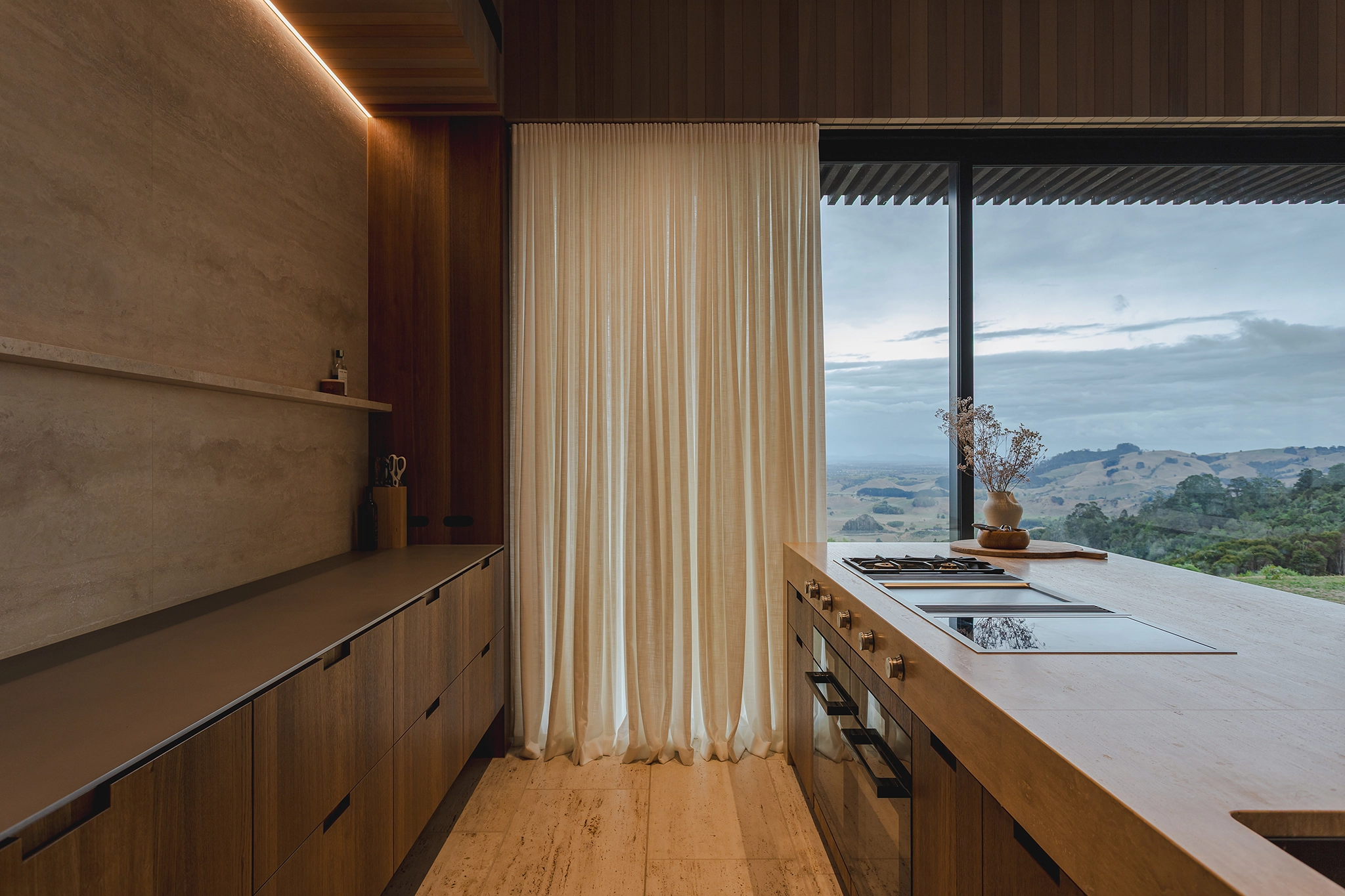 Smoked oak veneer kitchen joinery