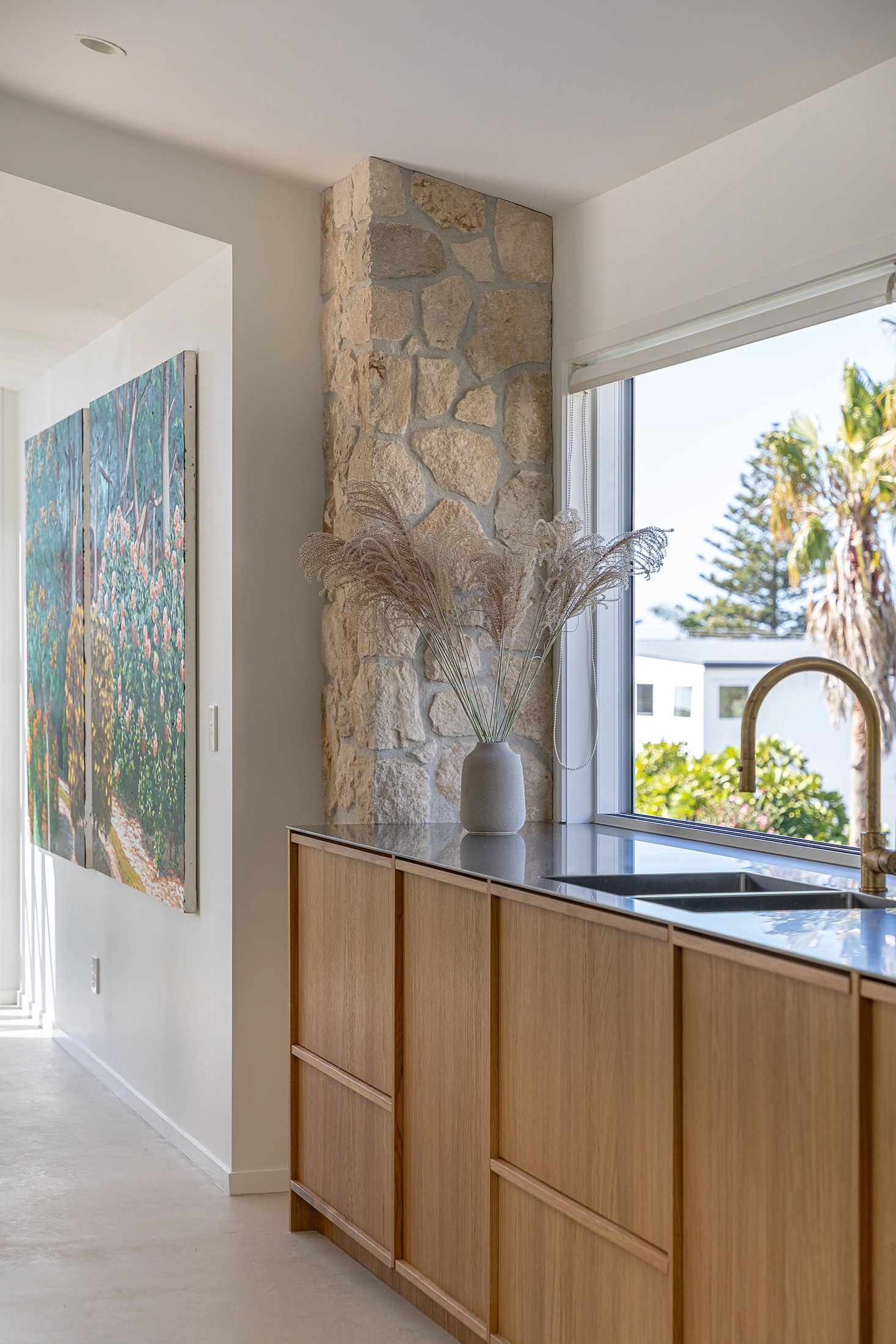 Coastal-inspired kitchen with Charleston Limestone accents