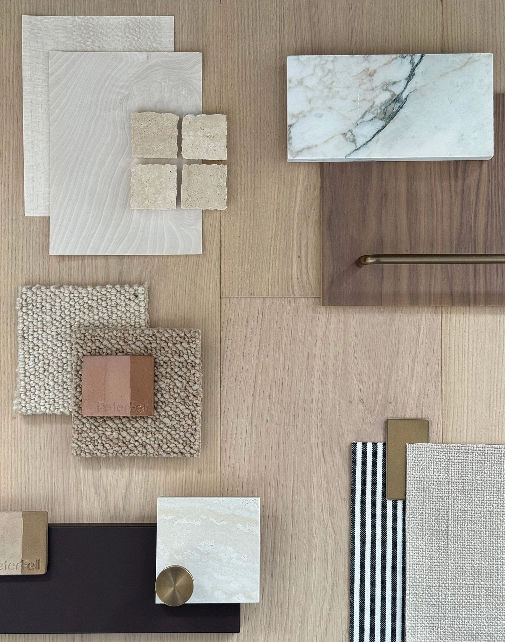 material palate including timber flooring, tiles and carpet