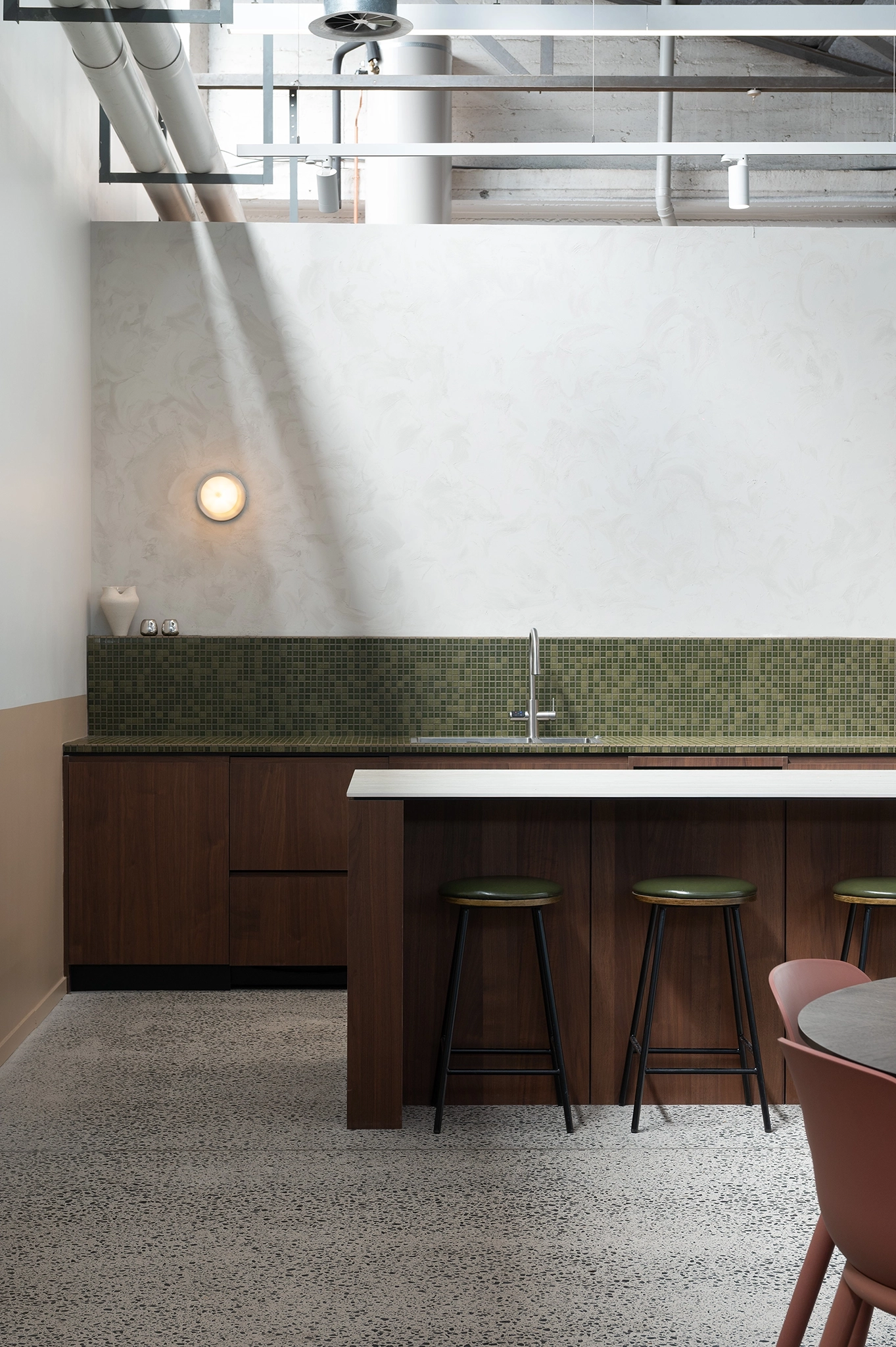 NB Lawyers boardroom kitchen with walnut veneer joinery