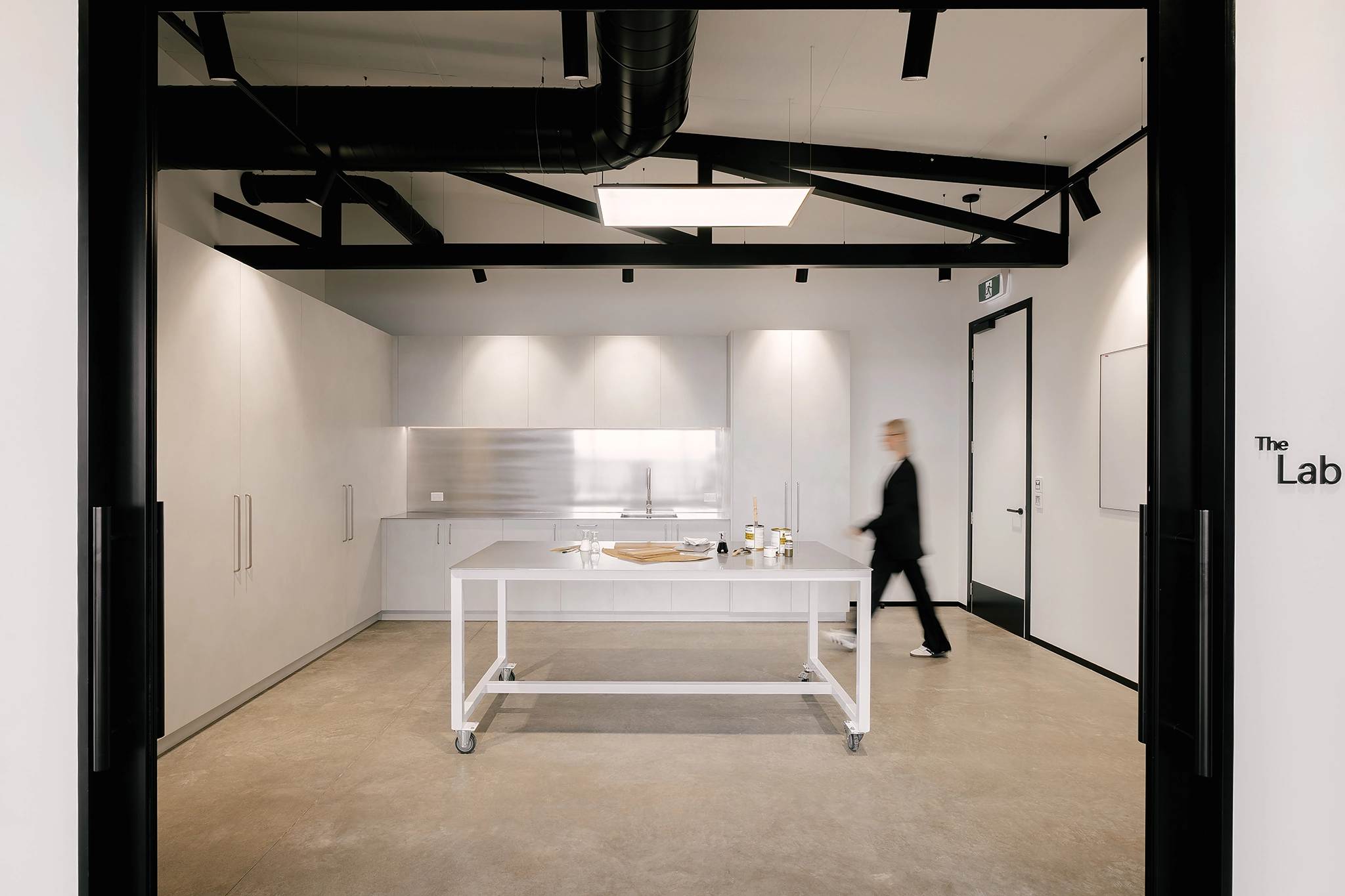 Interior Finishes Lab with Lime stone Plaster finish cabinetry