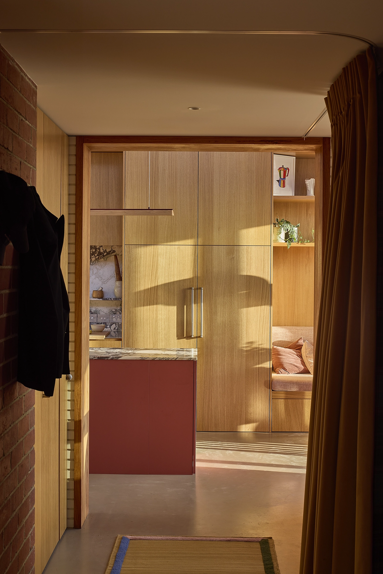 European oak cabinetry with clean modern lines