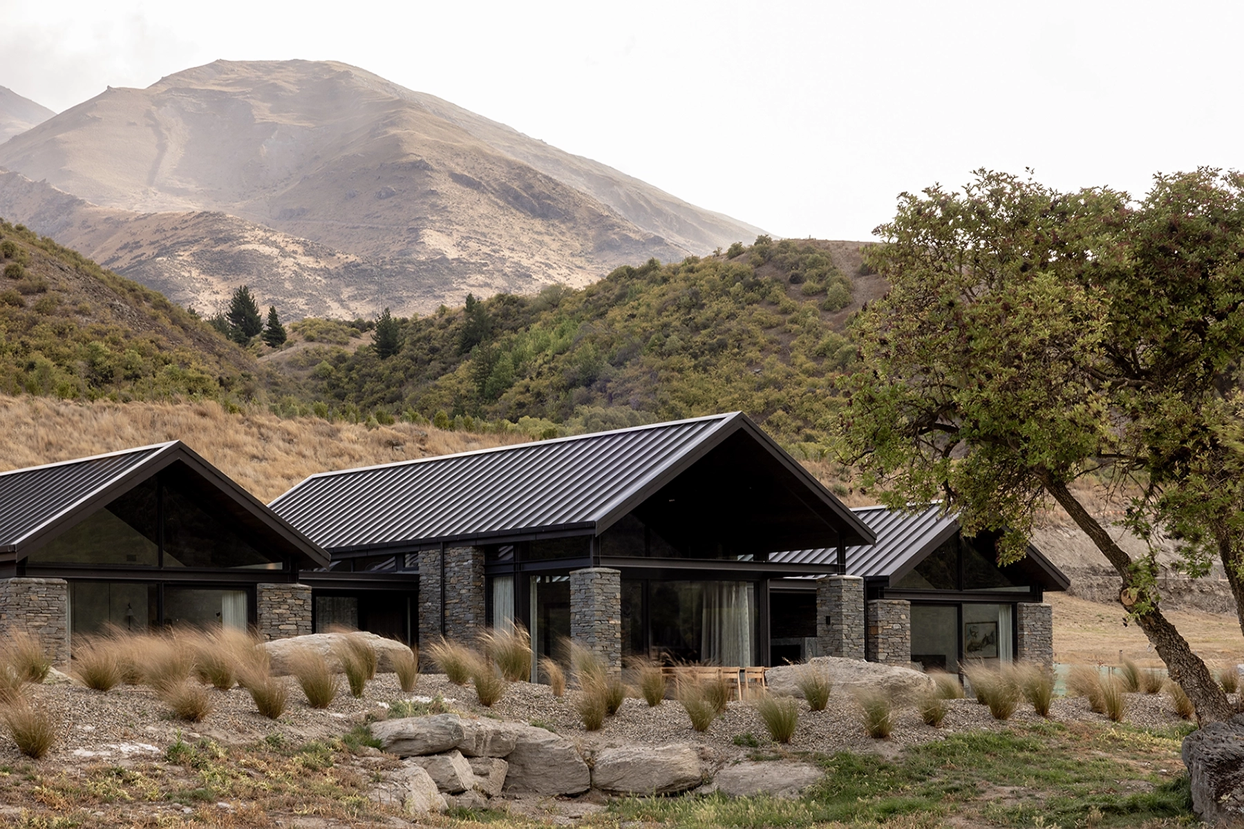 Custom timber flooring throughout high-country lodge residence