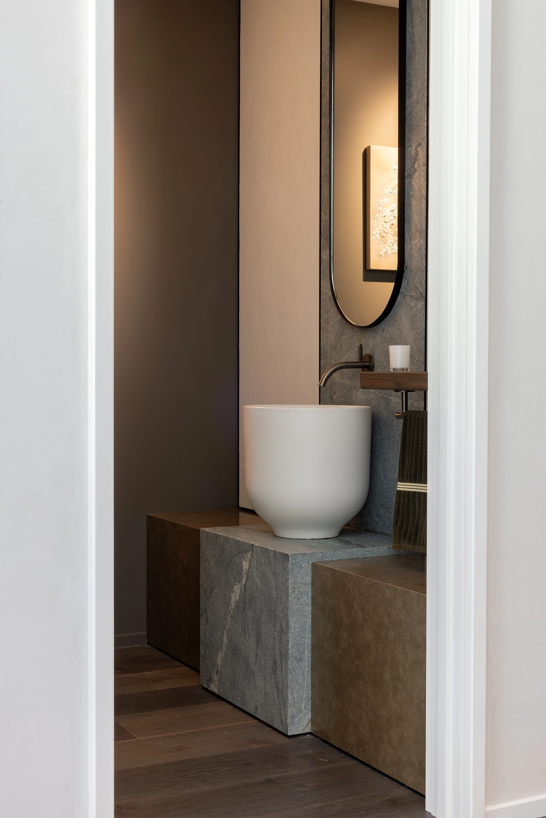 timber floors in powder room