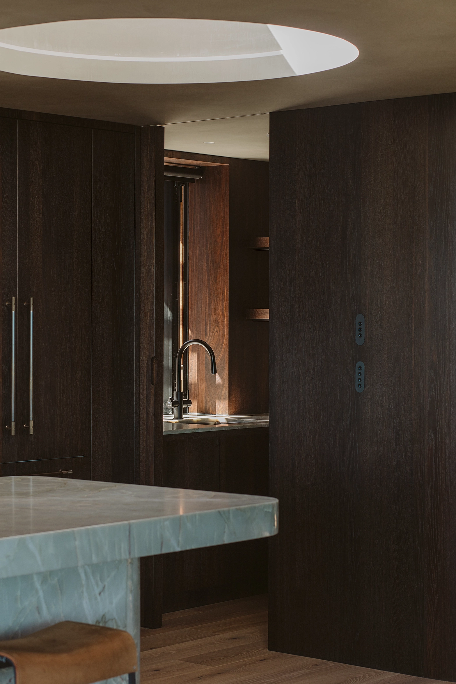 kitchen joinery in Robusta smoked oak veneer