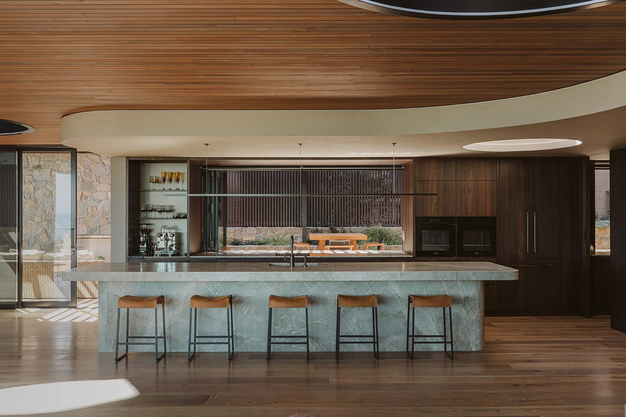 Robusta smoked oak veneer joinery in luxury kitchen