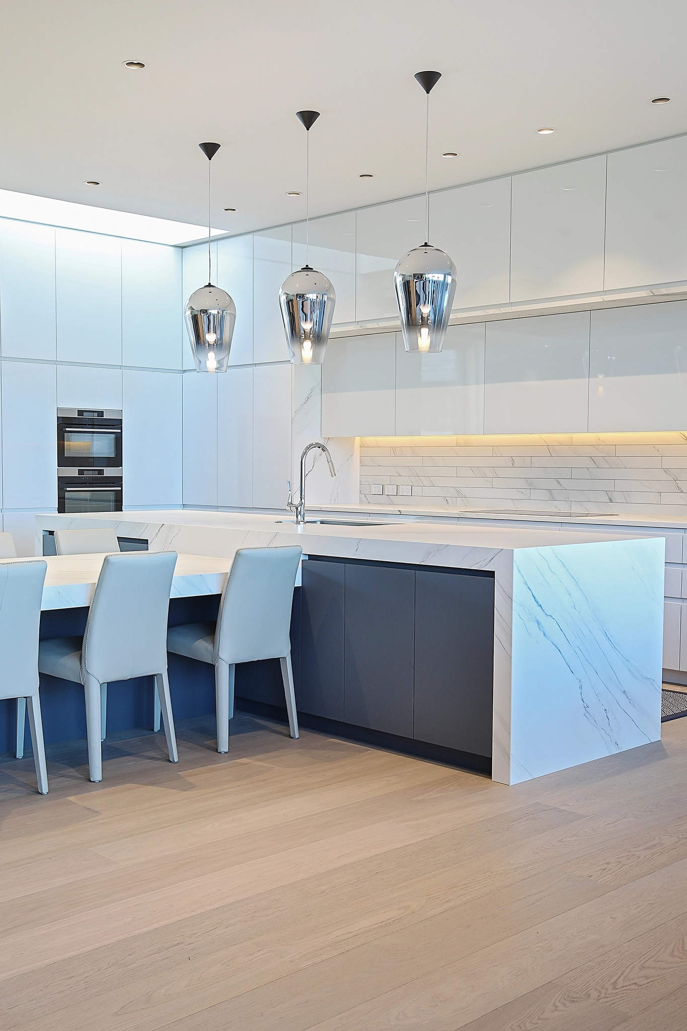 Custom timber interior finishes flowing through open-plan living, Te Toka (The Rock), Jacks Point
