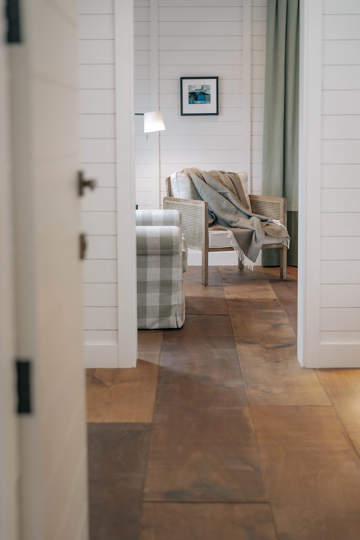 wide plank timber flooring in private living quarters