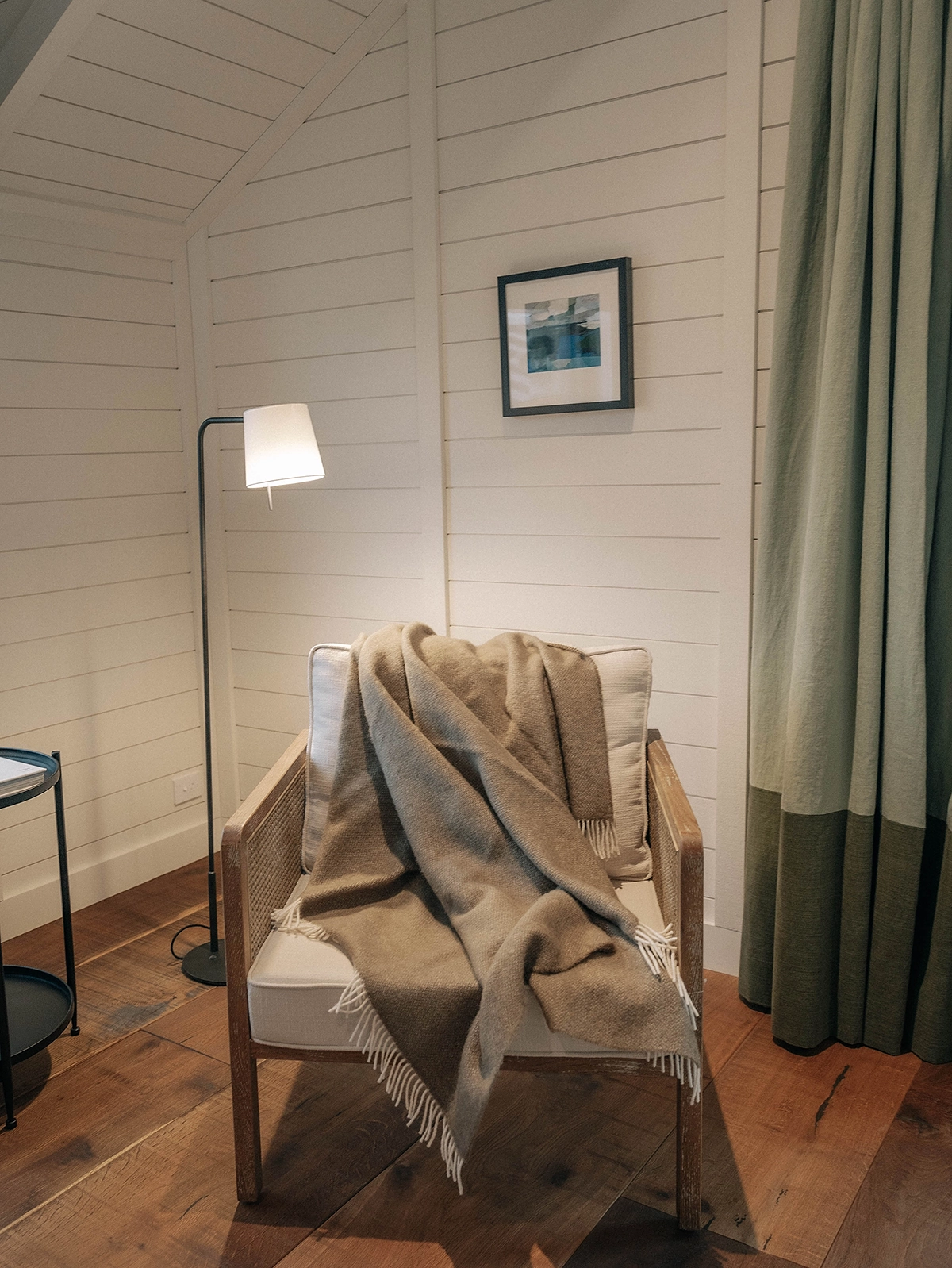 wide plank timber flooring NZ in quest bedroom